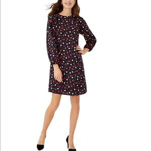 Ann Taylor Black Red Cherry Shift Dress Size Medium New with tags